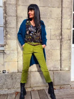 Clearance HippieChic Pantalon en Velours Achille Pistache