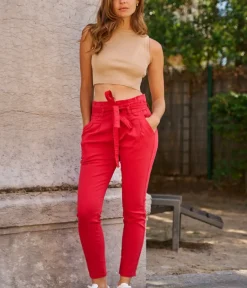 Best Sale HippieChic Pantalon Paper Bag Blanc