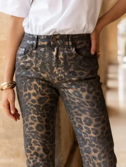 Online HippieChic Pantalon Satiné Léopard