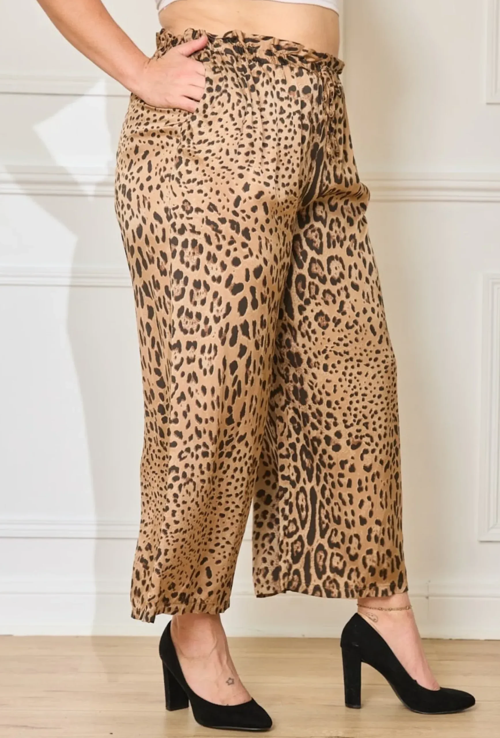 Hot HippieChic Pantalon Satiné Léopard