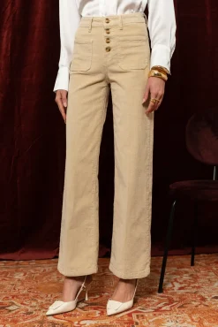 Online HippieChic Pantalon Velours Boutons