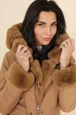 New HippieChic Parka à Capuche avec Fourrure