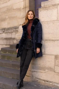 New HippieChic Parka à Capuche avec Fourrure