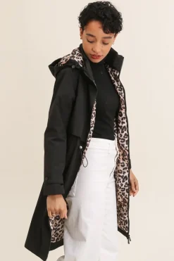 Shop HippieChic Parka Imperméable Rembourré Léopard