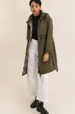 Shop HippieChic Parka Imperméable Rembourré Léopard