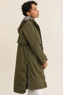 Shop HippieChic Parka Imperméable Rembourré Léopard