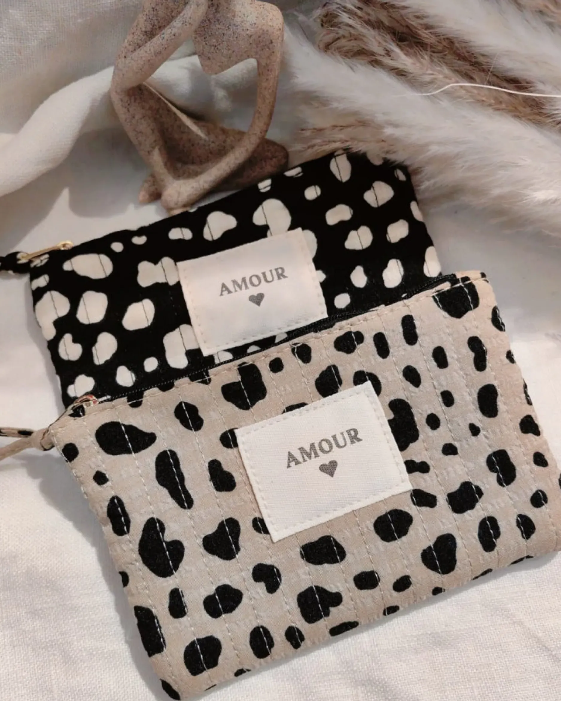 Best HippieChic Pochette Message Tissu Bichetted'AmourLéo