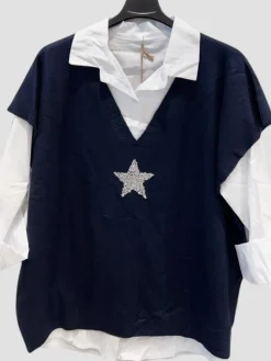 Cheap HippieChic Pull Chemise sans Manches Star