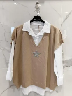 Cheap HippieChic Pull Chemise sans Manches Star