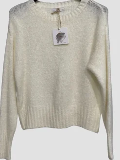 Online HippieChic Pull en Mohair Col Rond Écru