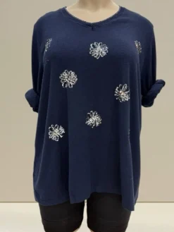 Online HippieChic Pull Fleurs Sequins du 44 au 50