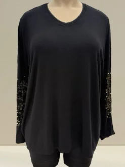 New HippieChic Pull Manches Brodées du 44 au 50