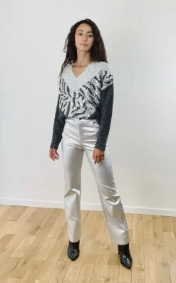 Best HippieChic Pull Paillette Zèbre