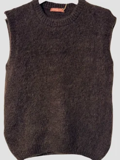 Cheap HippieChic Pull sans Manches Bords Côtelé