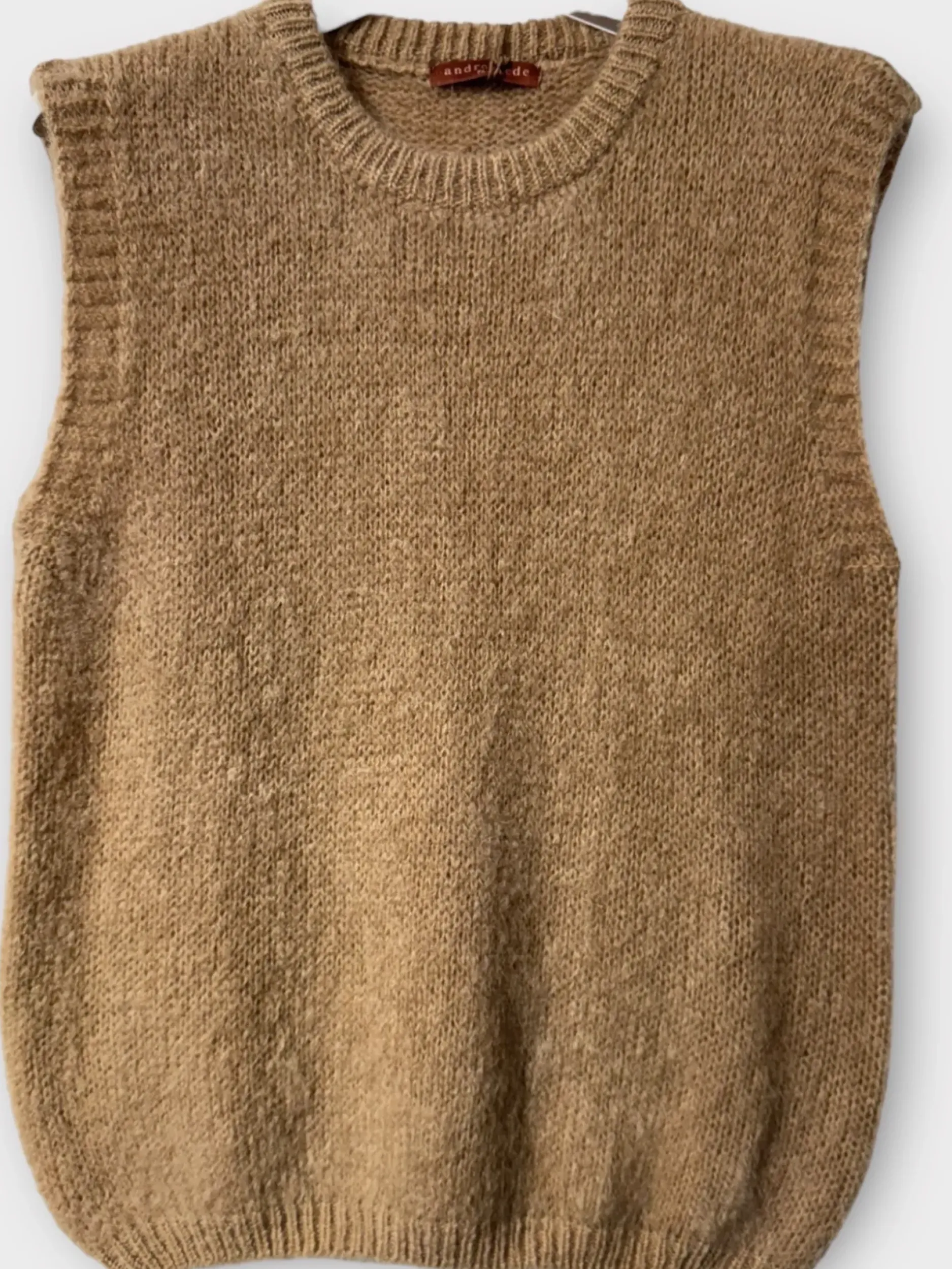 Cheap HippieChic Pull sans Manches Bords Côtelé