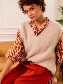 Cheap HippieChic Pull sans Manches Olga Beige