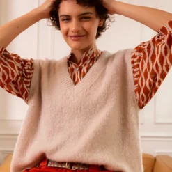 Cheap HippieChic Pull sans Manches Olga Beige