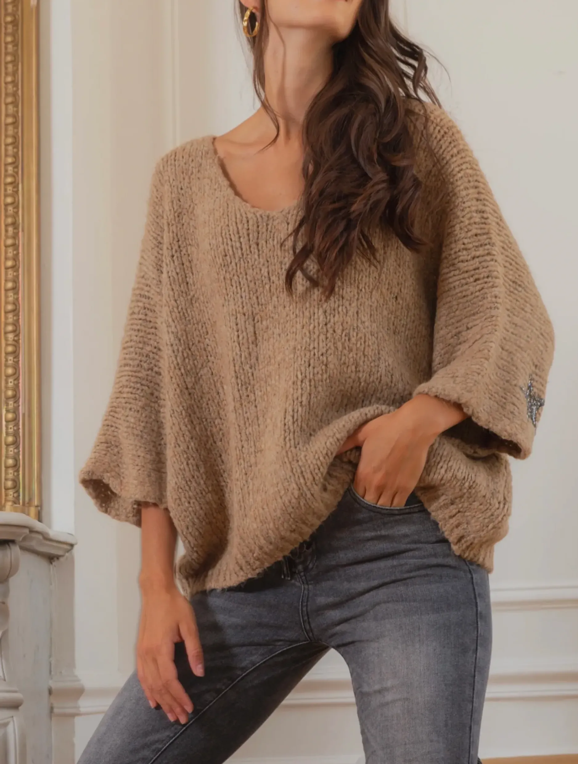 Cheap HippieChic Pull Star Doudou Blanc