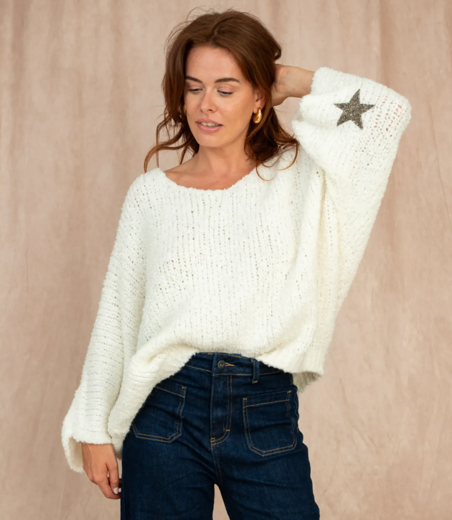 Cheap HippieChic Pull Star Doudou Blanc