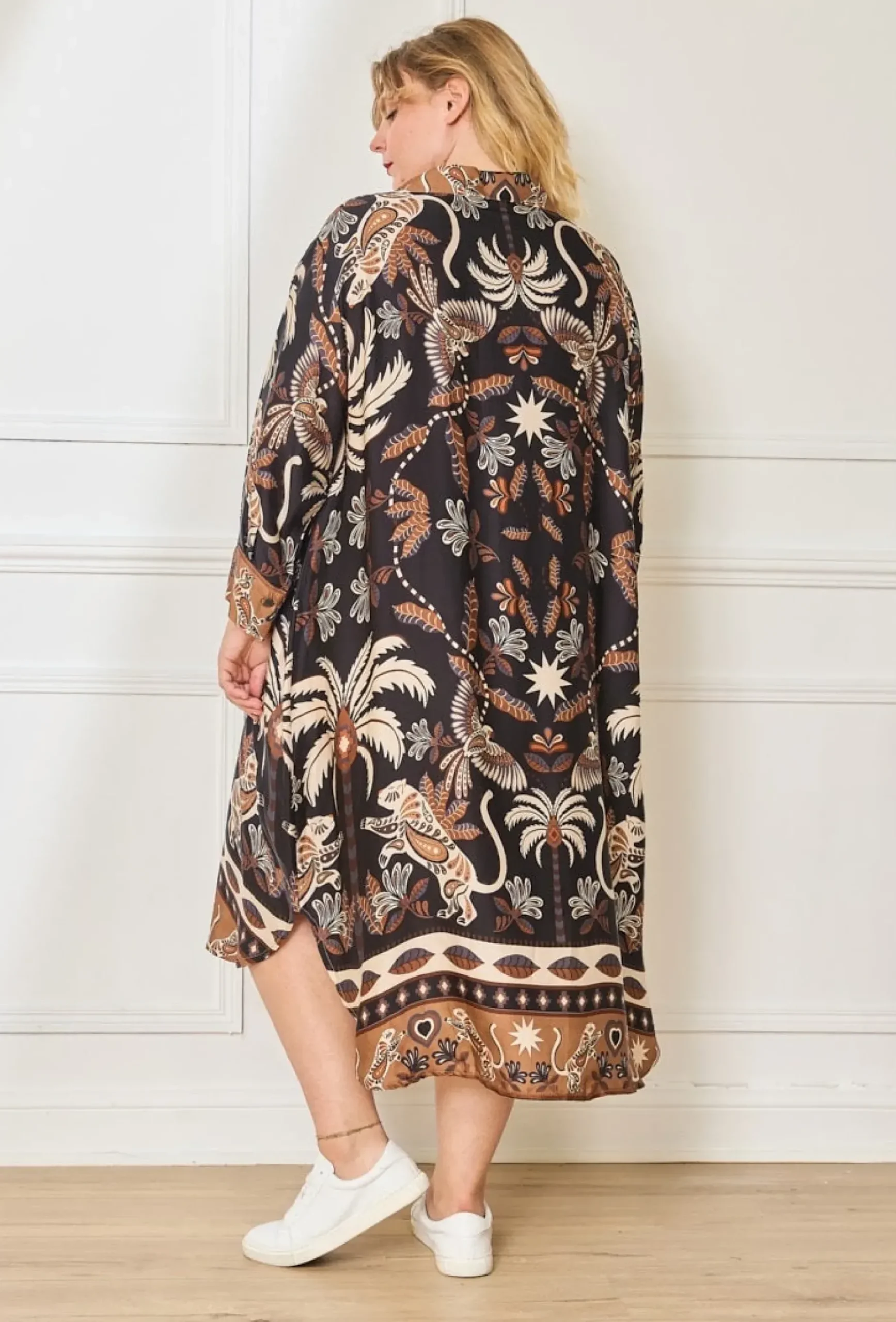 Sale HippieChic Robe en Soie Animal Zèbre