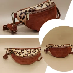 Best HippieChic Sac Banane en Cuir Léopard