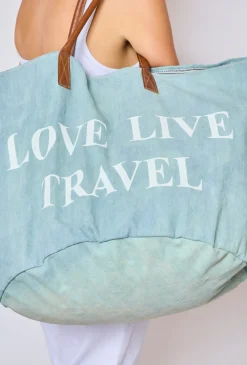 Cheap HippieChic Sac de Voyage "Love Live Travel" Kaki