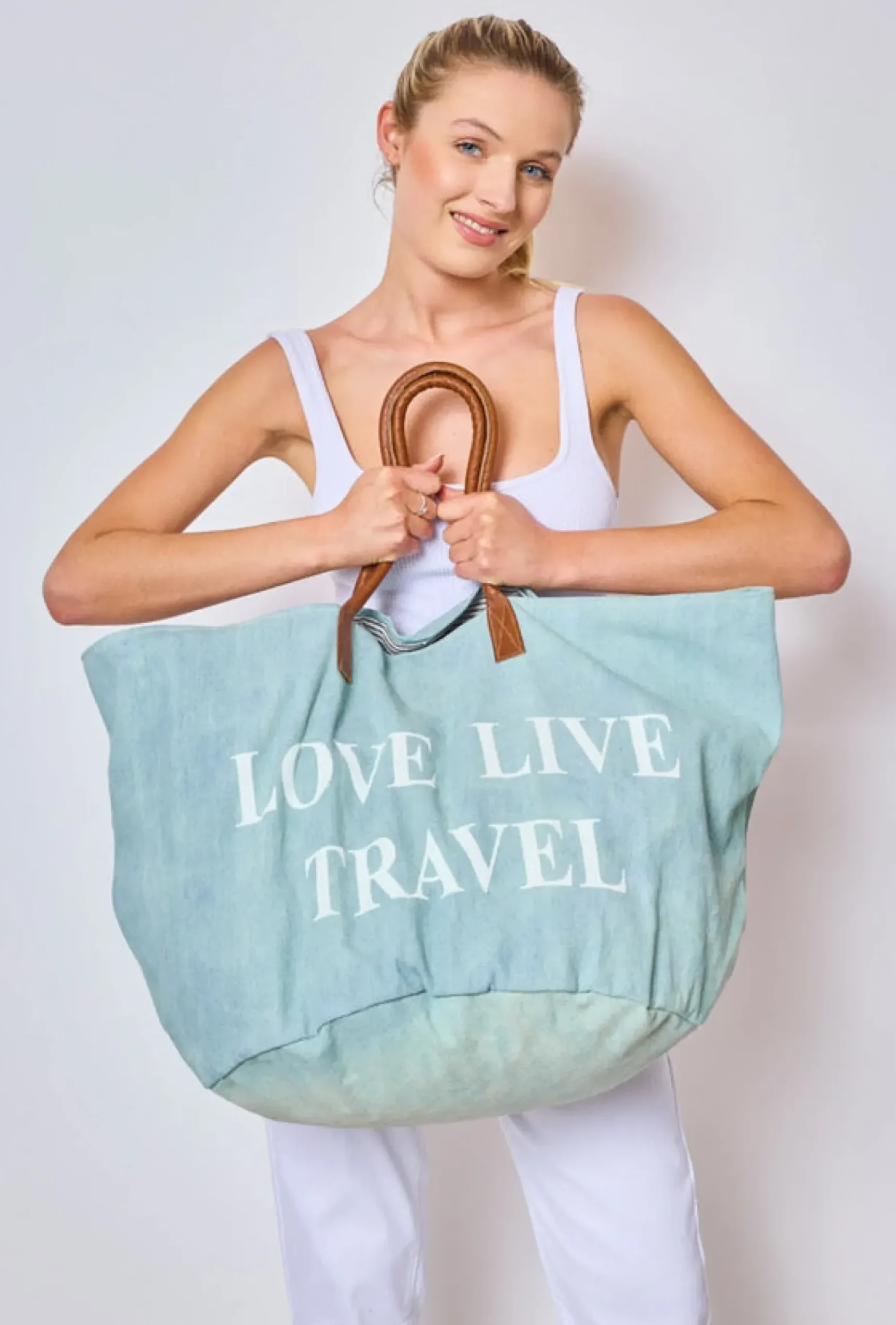 Cheap HippieChic Sac de Voyage "Love Live Travel" Kaki
