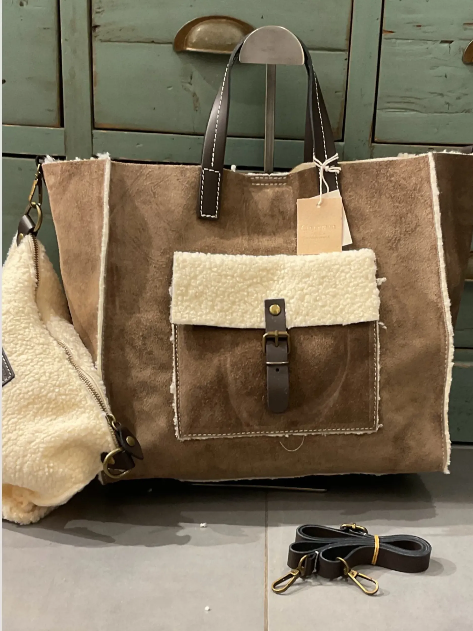 Store HippieChic Sac en Cuir Bouclette