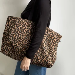 Best Sale HippieChic Sac fourre-tout marron à imprimé léopard - grand