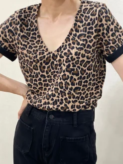 Online HippieChic Tee-shirt Léopard Revers