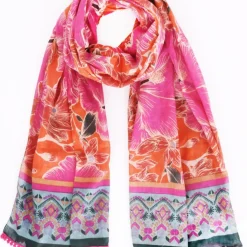 New HippieChic Étole Fleurs des Îles RougeFoncé