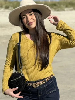 Hot HippieChic Top Côtelé Polaire