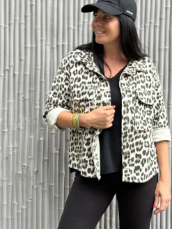 Online HippieChic Veste 2 Poches Léopard
