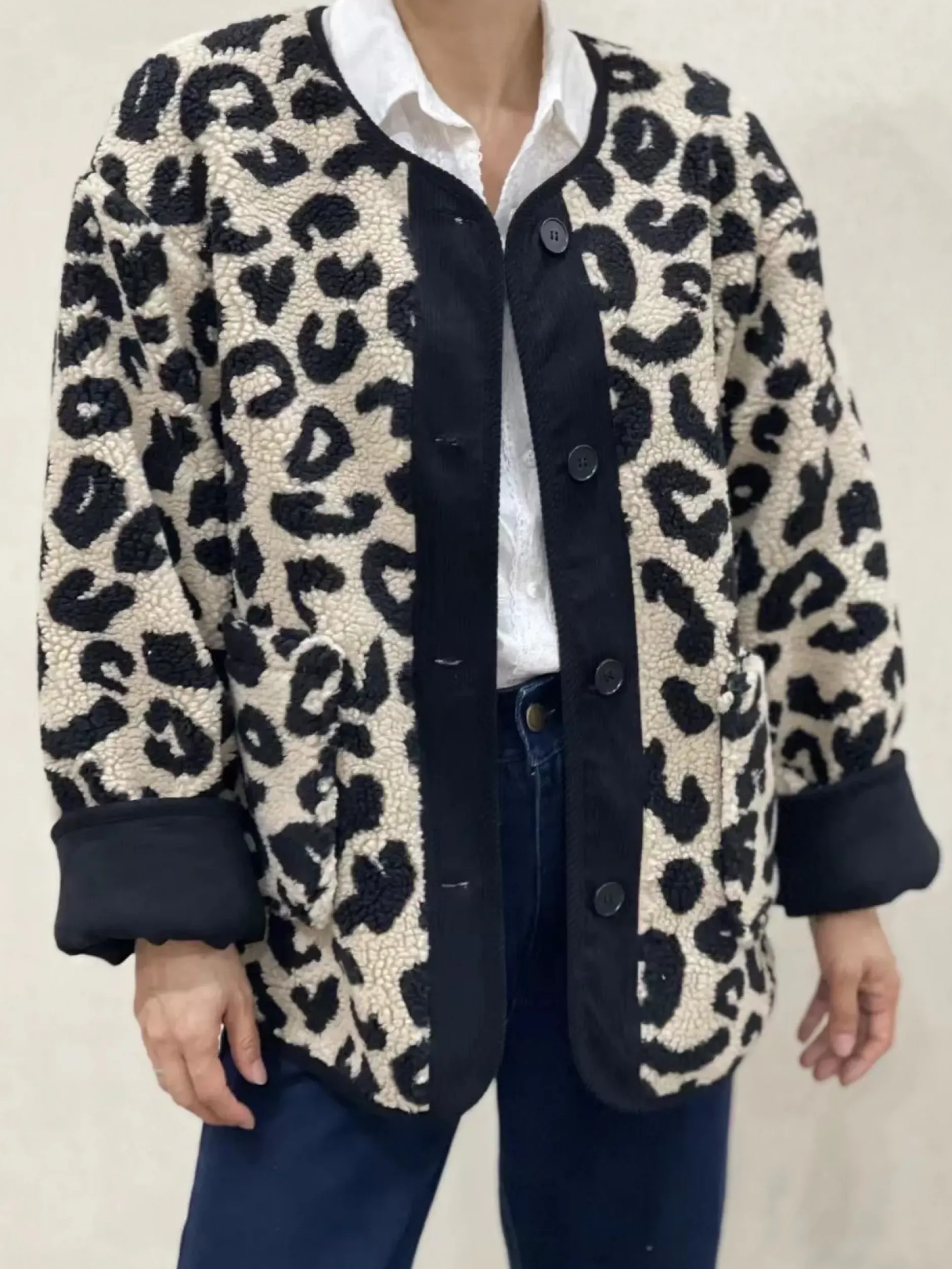 Best Sale HippieChic Veste Bouclette Léopard