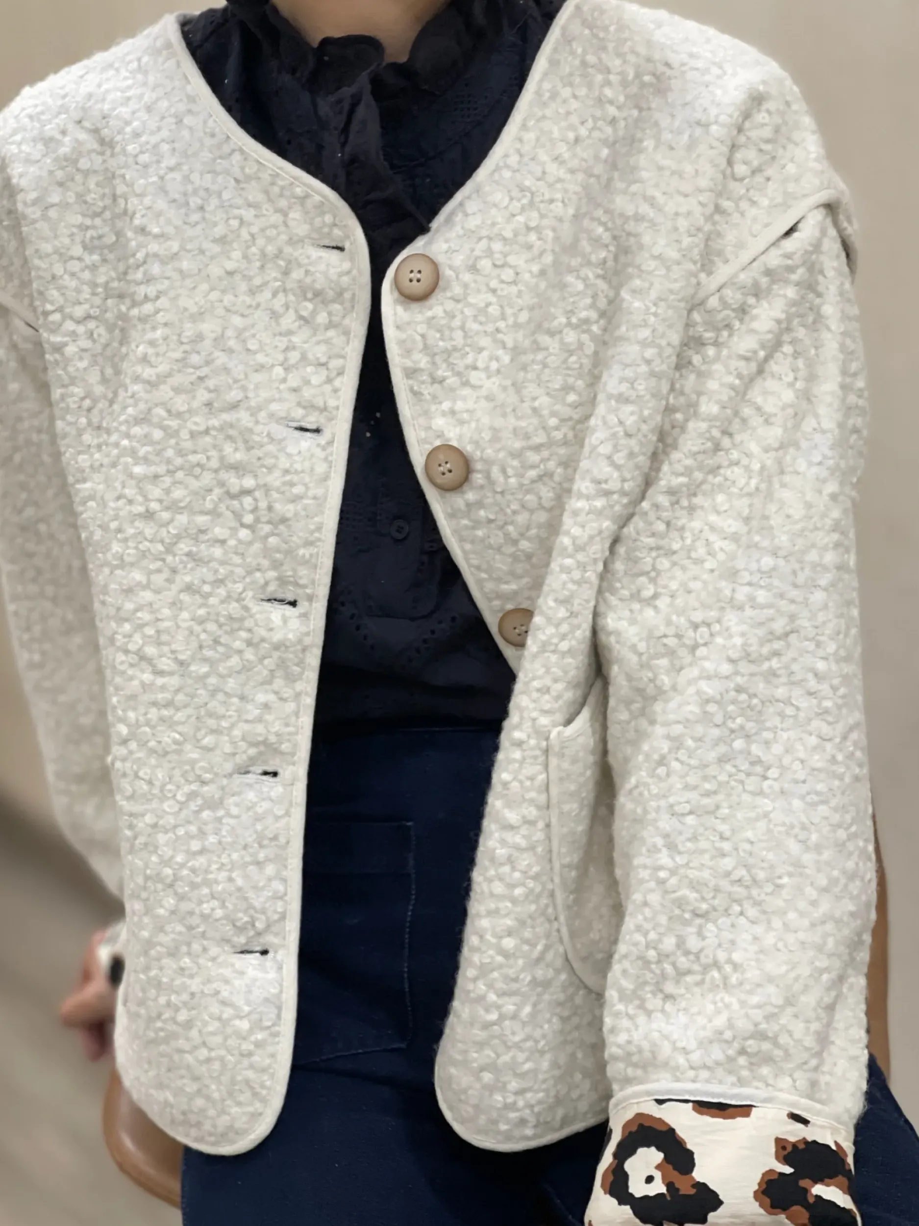 Cheap HippieChic Veste Bouclette Revers Léo