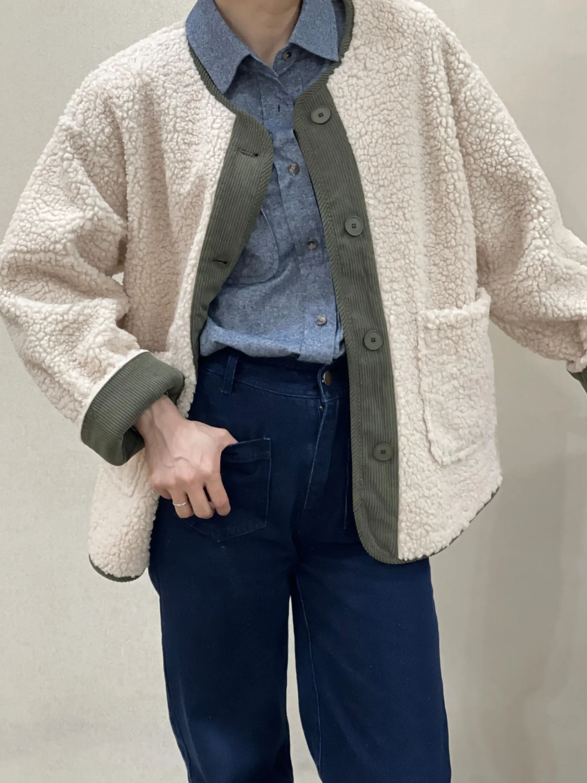 Hot HippieChic Veste Bouclette Unie