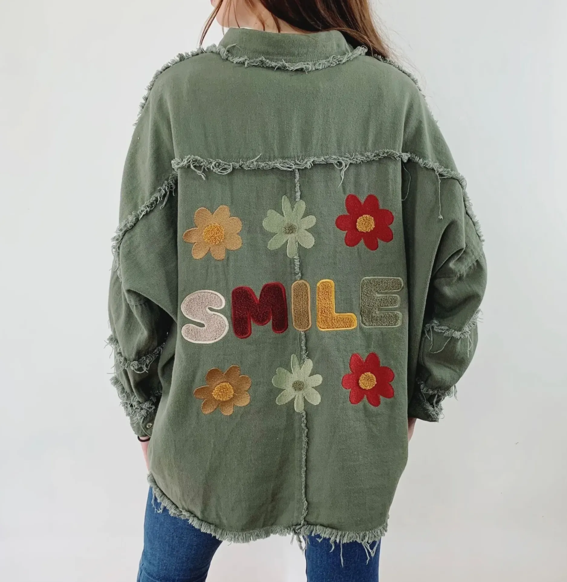 Discount HippieChic Veste Brodée Smile