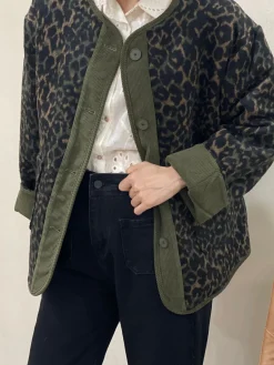 Discount HippieChic Veste en Laine Kaki Léo