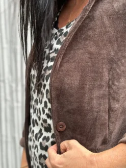 Best HippieChic veste en velours katell Marine