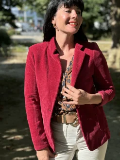 Best HippieChic veste en velours katell Marine