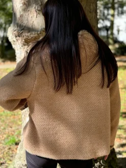 Hot HippieChic Veste Laine Col Fourrure