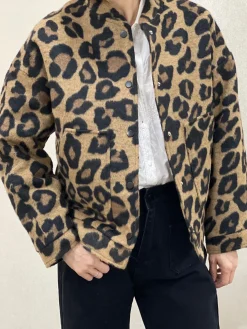 Cheap HippieChic Veste Oversize Léopard