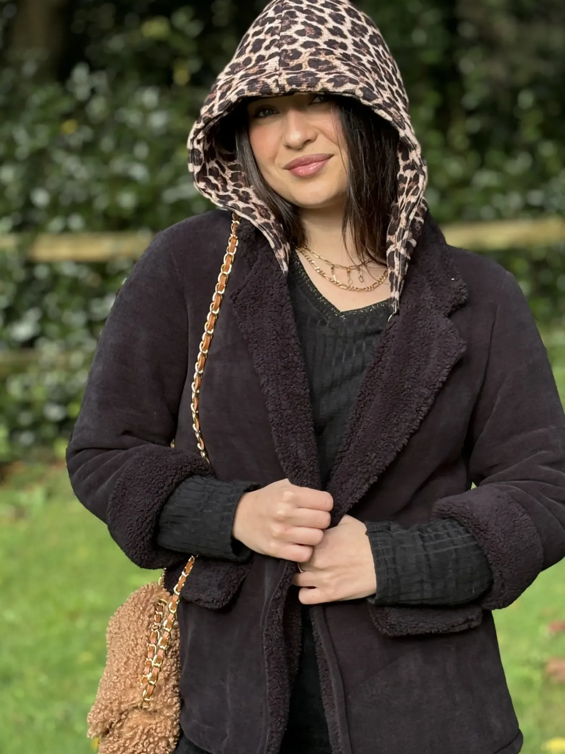 Sale HippieChic Veste Polaire Capuche Léopard