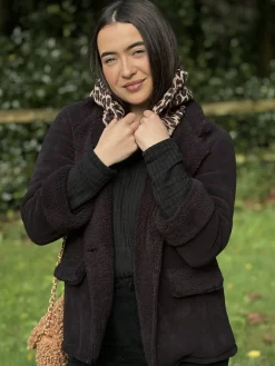 Sale HippieChic Veste Polaire Capuche Léopard