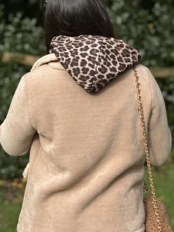 Sale HippieChic Veste Polaire Capuche Léopard