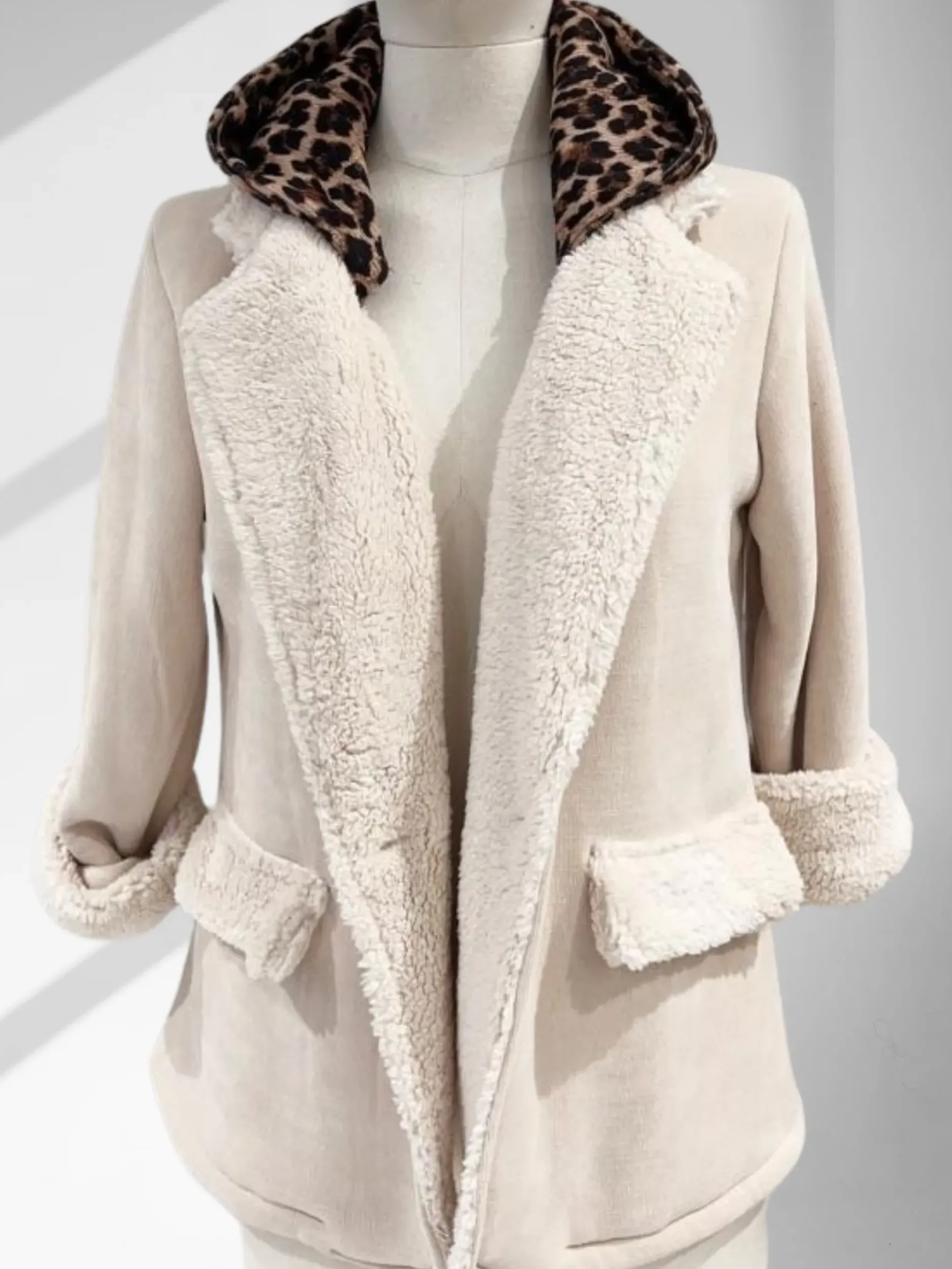 Sale HippieChic Veste Polaire Capuche Léopard